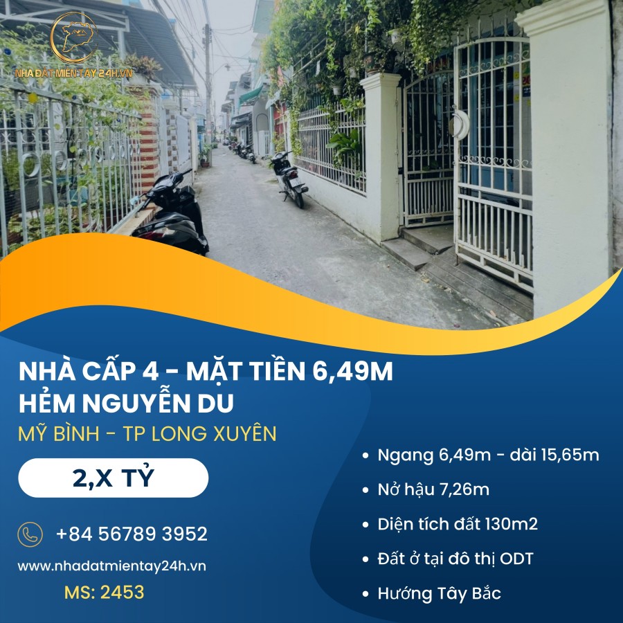 🏡 NHÀ HẺM NGUYỄN DU - KHÔNG GIAN SỐNG LÝ TƯỞNG TẠI TRUNG TÂM LONG XUYÊN! (MS: 2453)